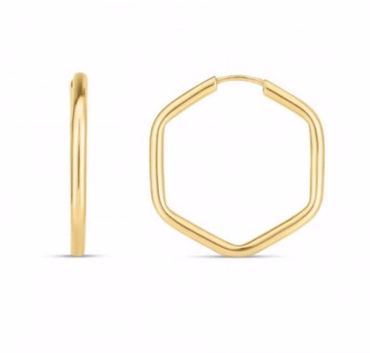 14Y Hexagon Endless Tube Hoop Earring