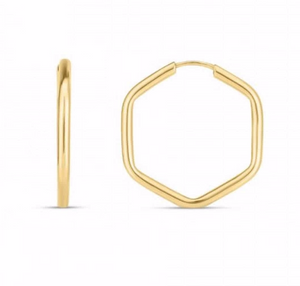 14Y Hexagon Endless Tube Hoop Earring
