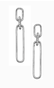 14W Paperclip Dangle Earrings with Diamond Accents