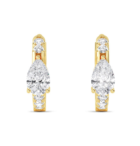 14Y F-G/VS1 LG Diamond Huggies with Click-In Posts