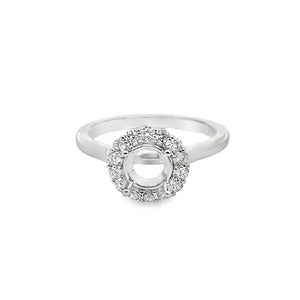14W Diamond Halo Semi-Mount Ring sz 7