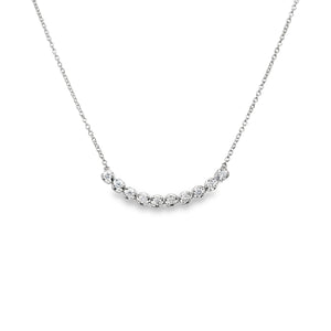 14W Curved Bar Pendant on 1mm Round Cable Chain 18"