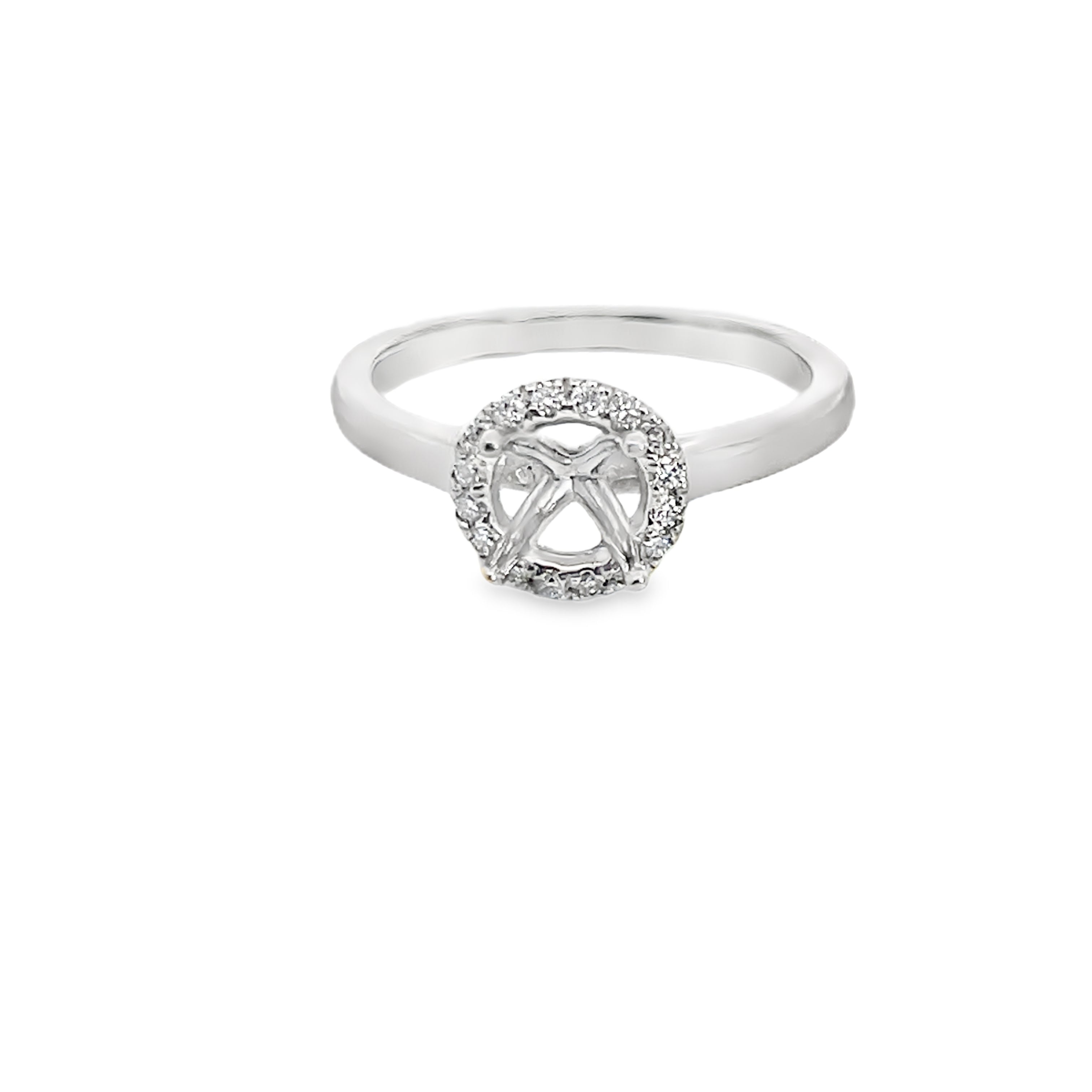 14W Diamond Halo Semi-Mount Ring sz 7