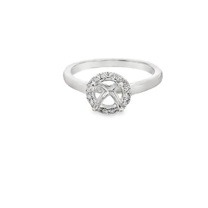 14W Diamond Halo Semi-Mount Ring sz 7