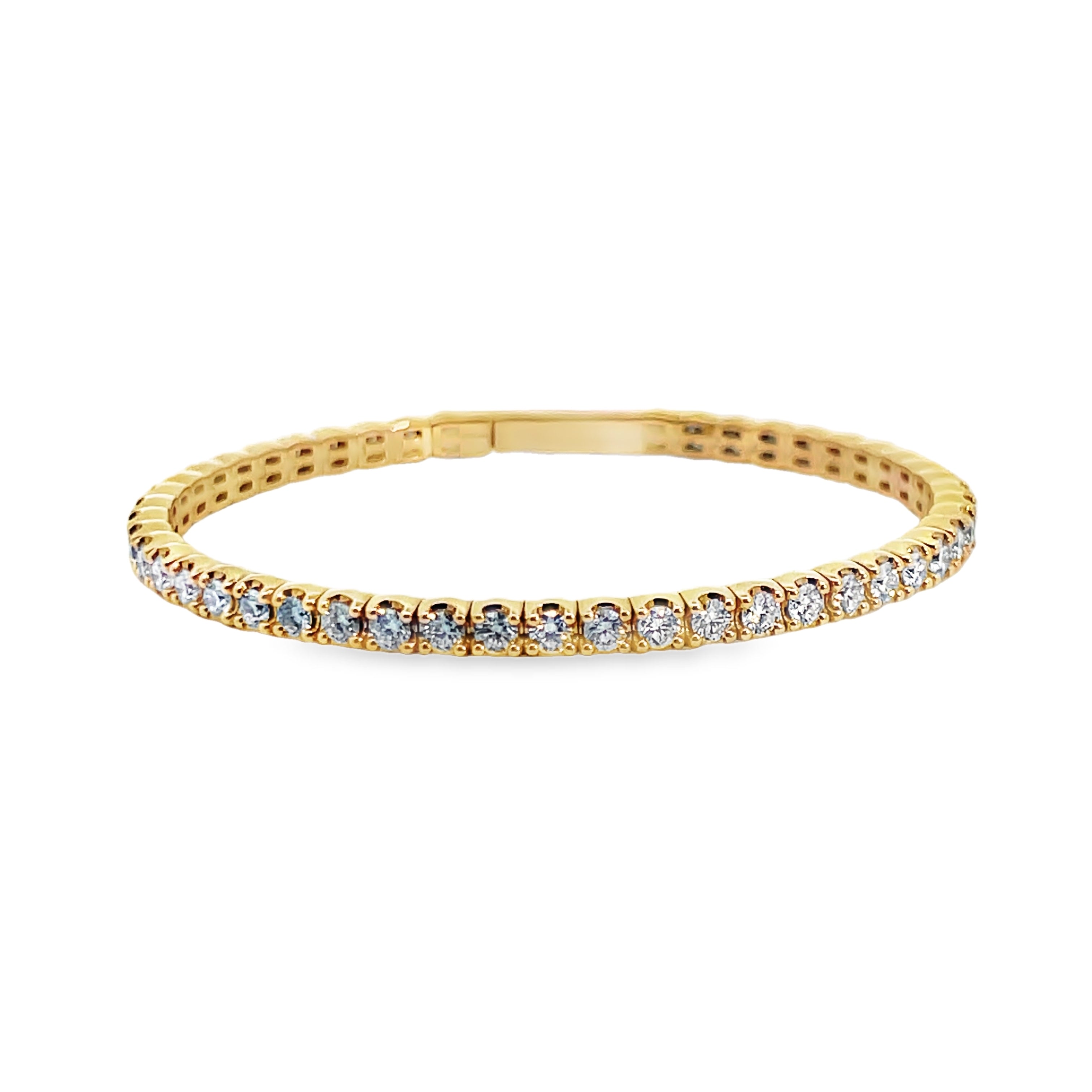 14Y Lab Grown Eternity Style Diamond Bangle with Locking Clasp