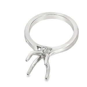 14W Oval Eng Ring Semi-Mount with .03 Peekaboo Diamonds for 2ct sz 6