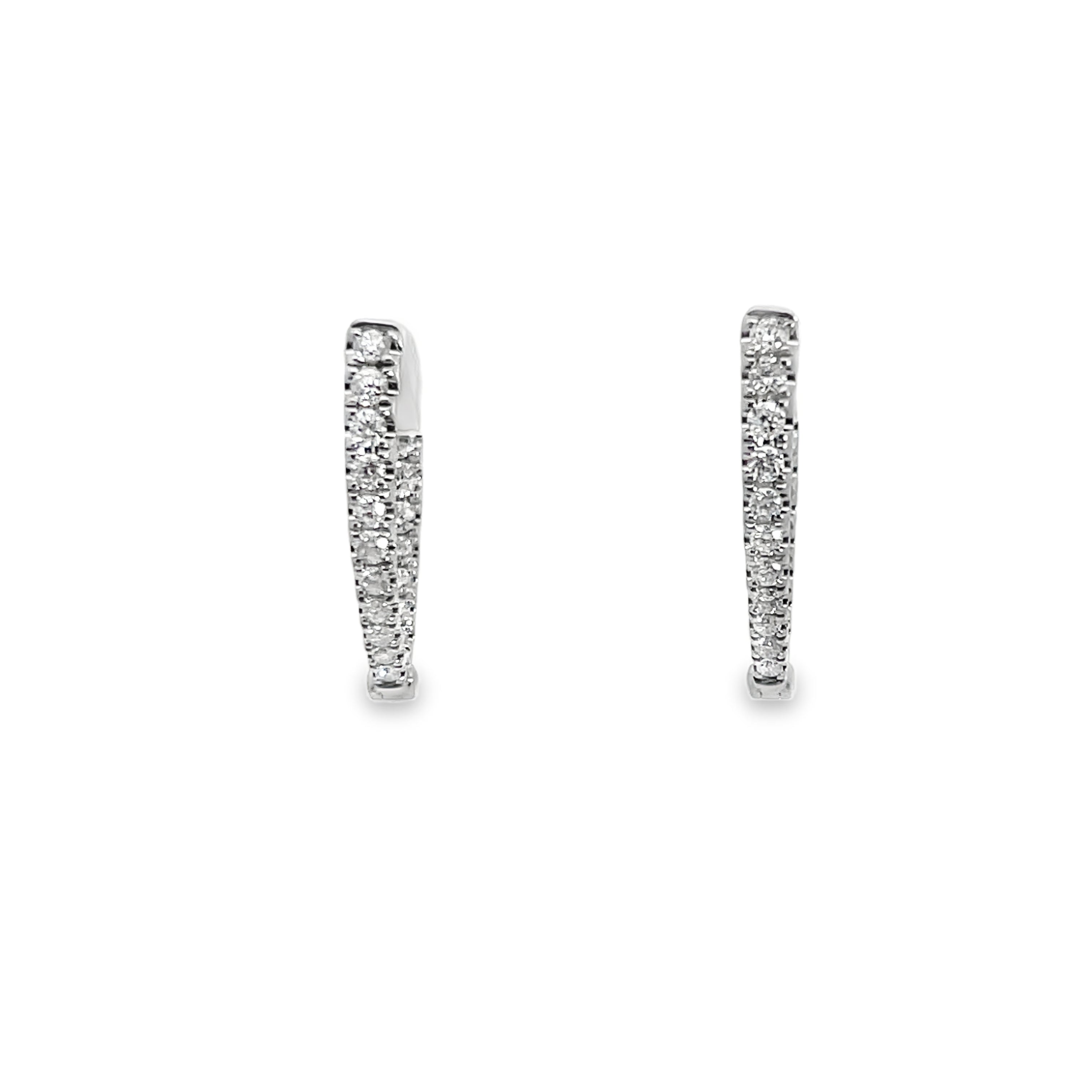 18K "V" Shaped Inside/Out Diamond Earrings