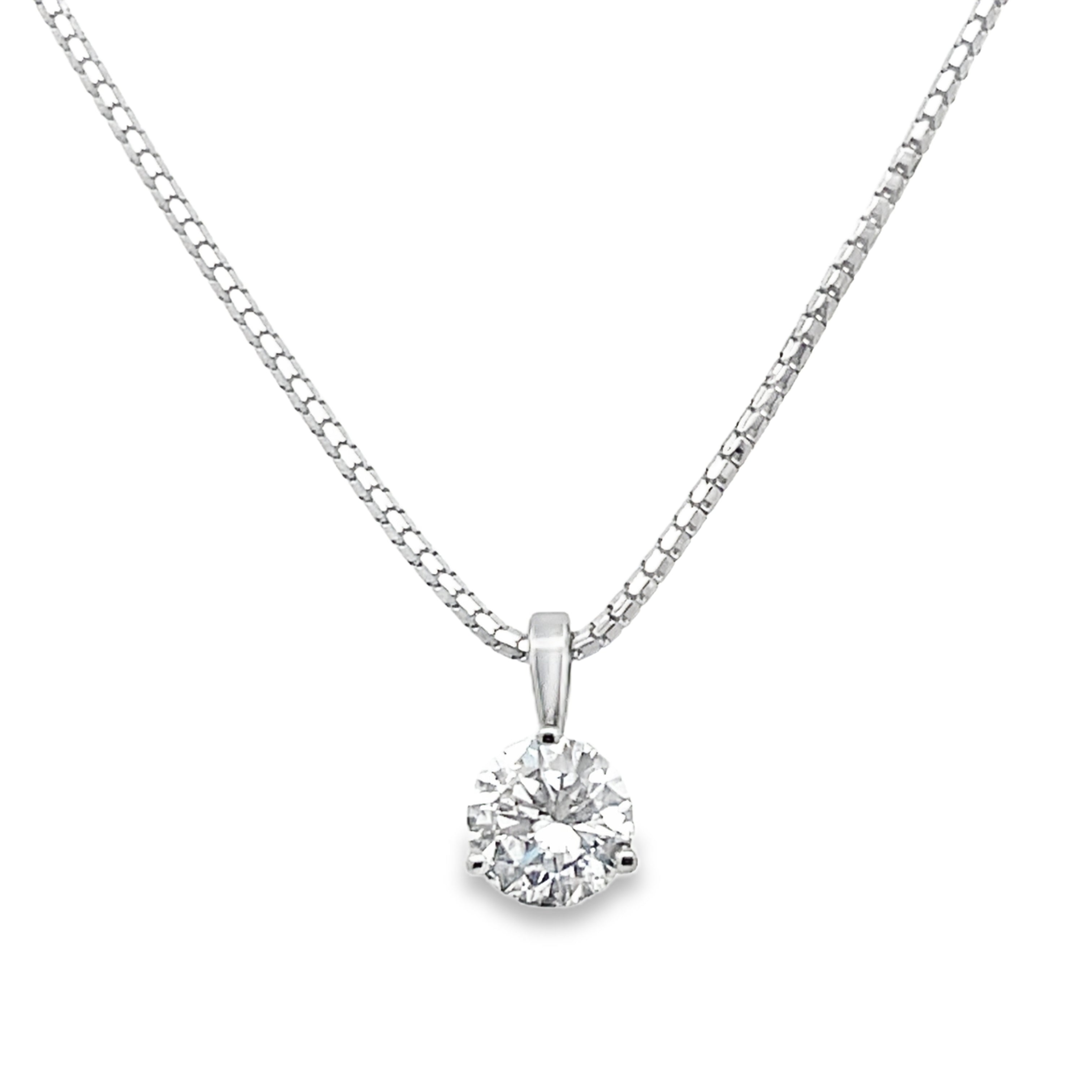 14W 7.59mm 1.63ct I/SI2 Round Diamond Solitaire Pendant