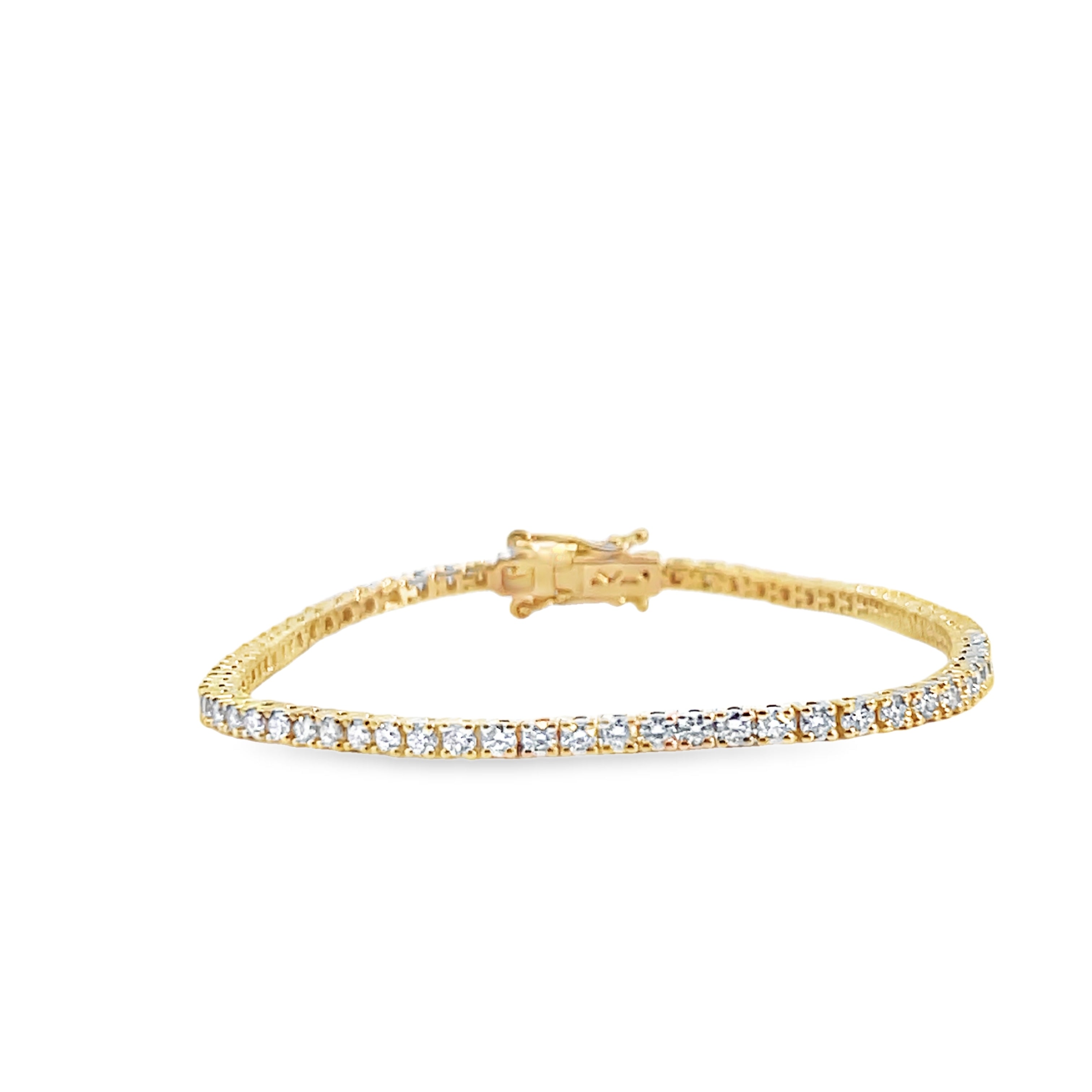 14Y Round Lab Grown Diamond Eternity Line Bracelet F-G/VS 7"