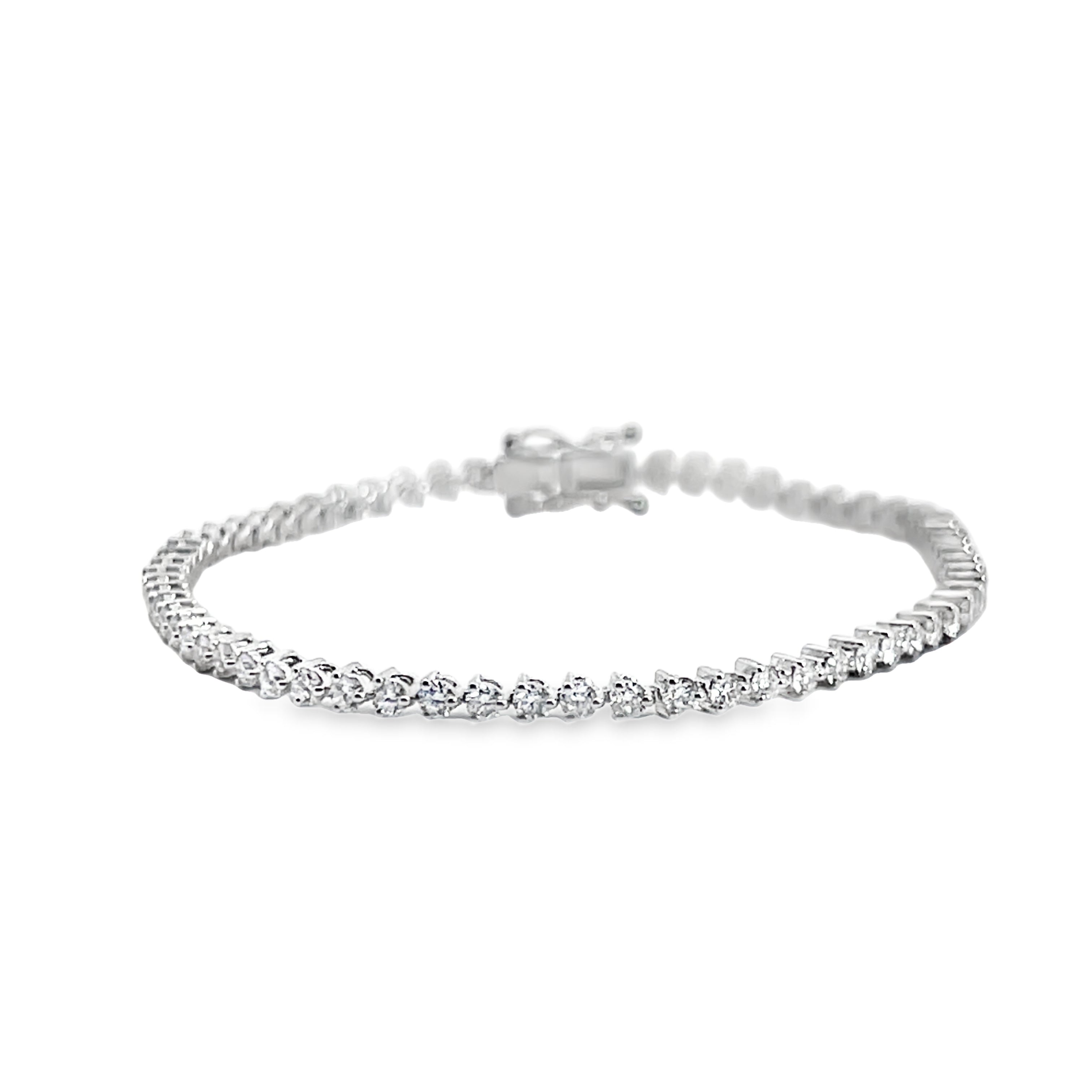 14W Round Lab Grown Diamond Eternity Line Bracelet F-G/VS 7"