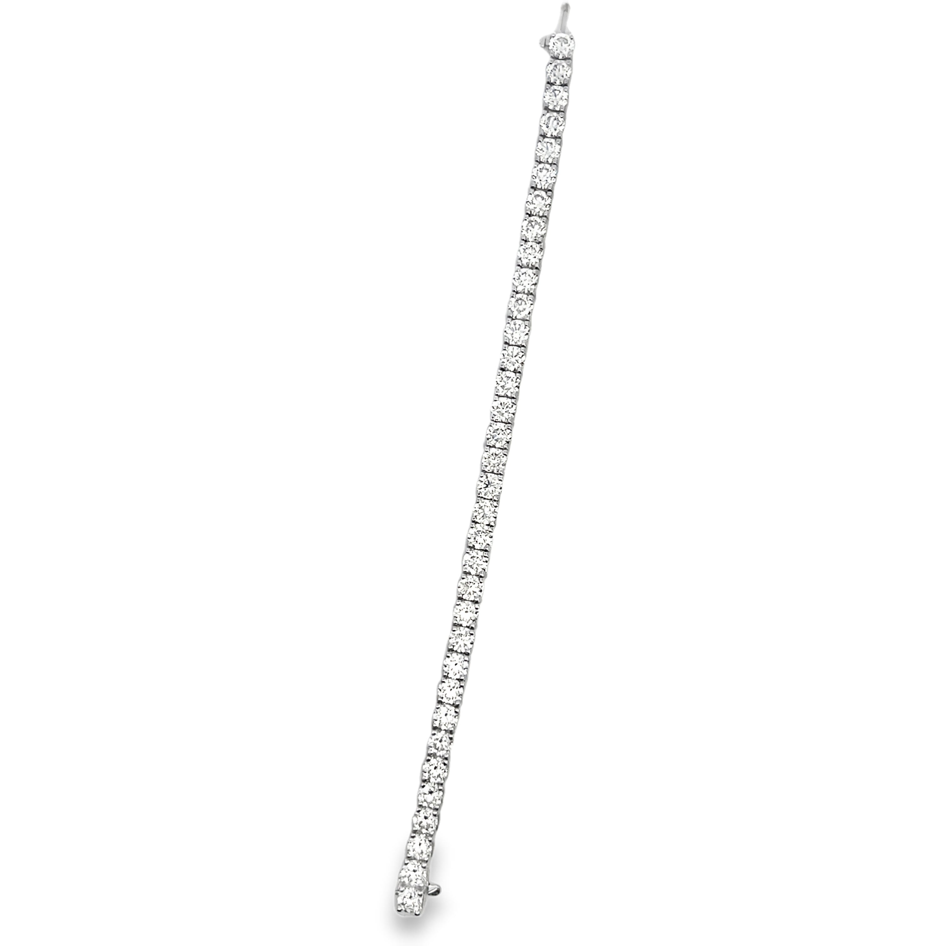 14W Natural Round Diamond Tennis Bracelet 7"