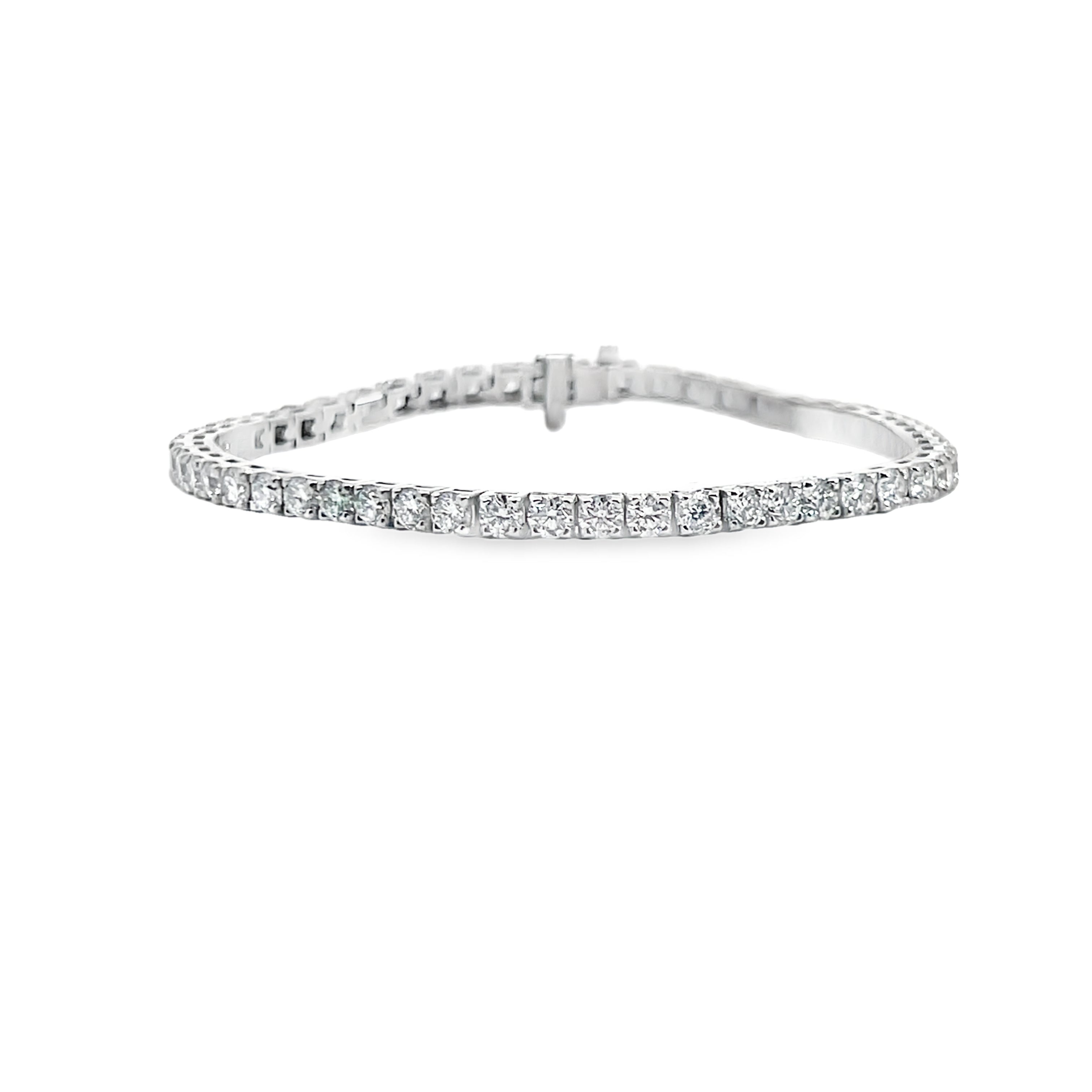14W Natural Round Diamond Tennis Bracelet 7"