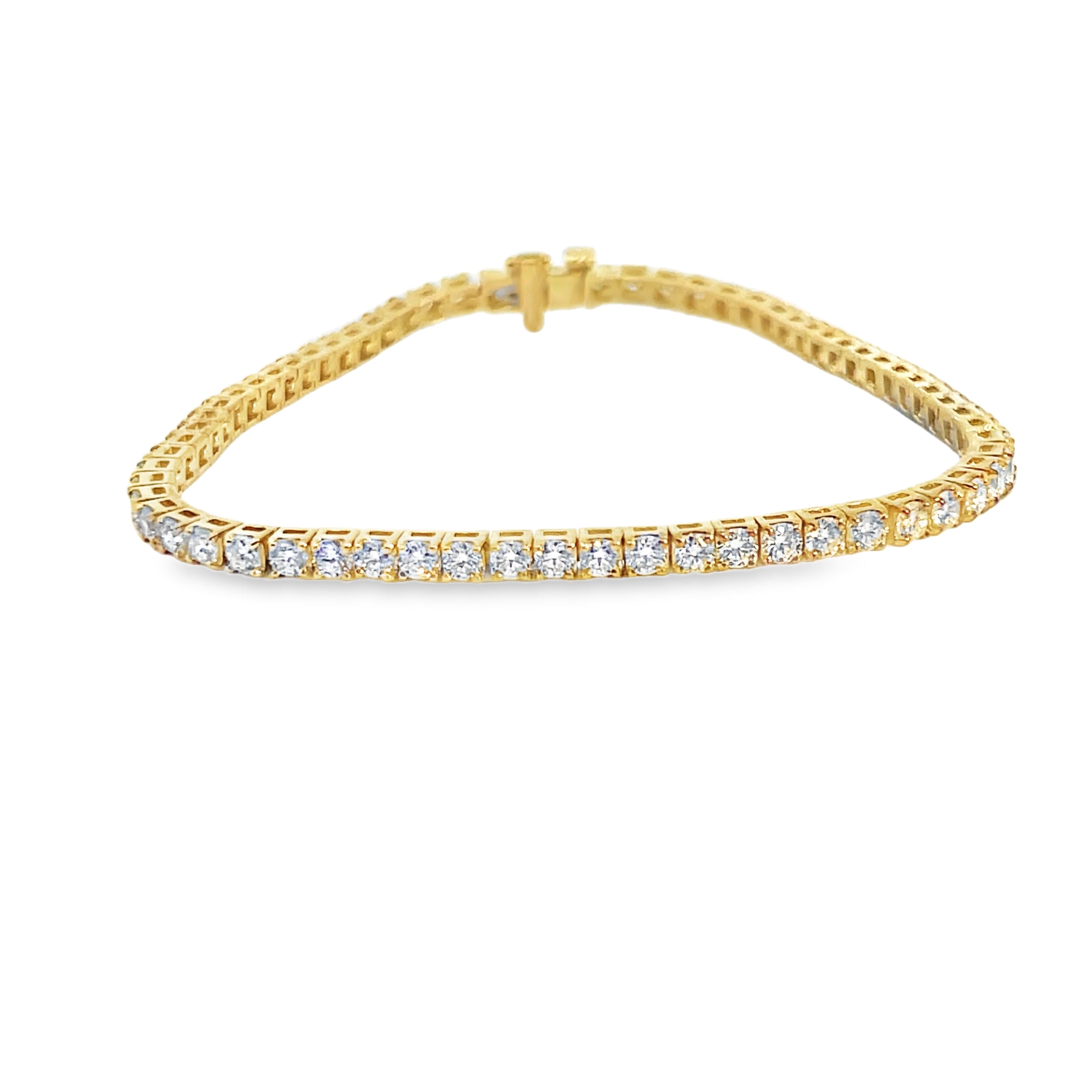 14Y Natural Round Diamond Tennis Bracelet 7"