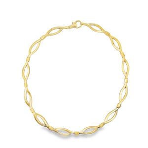 14Y 17" Open Marquise and Square Link Necklace