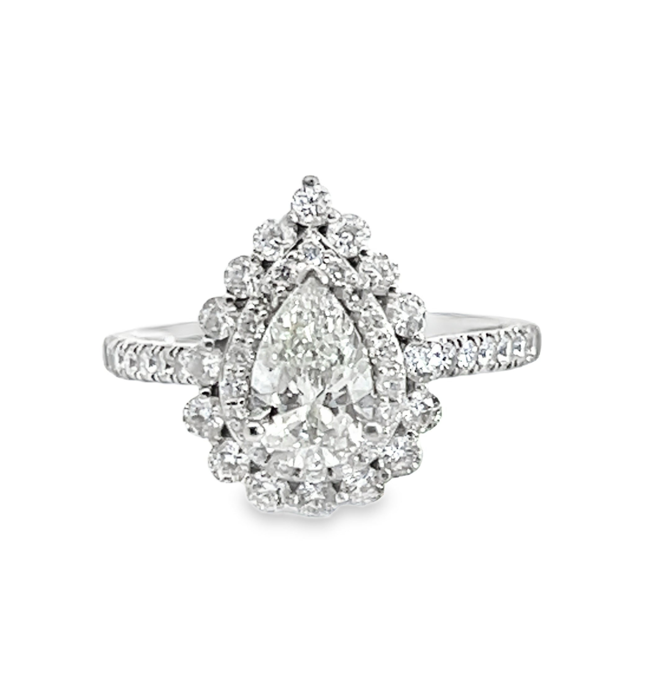 14W 2.00ctw Lab Grown Pear Shaped Diamond Engagement Ring sz 7
