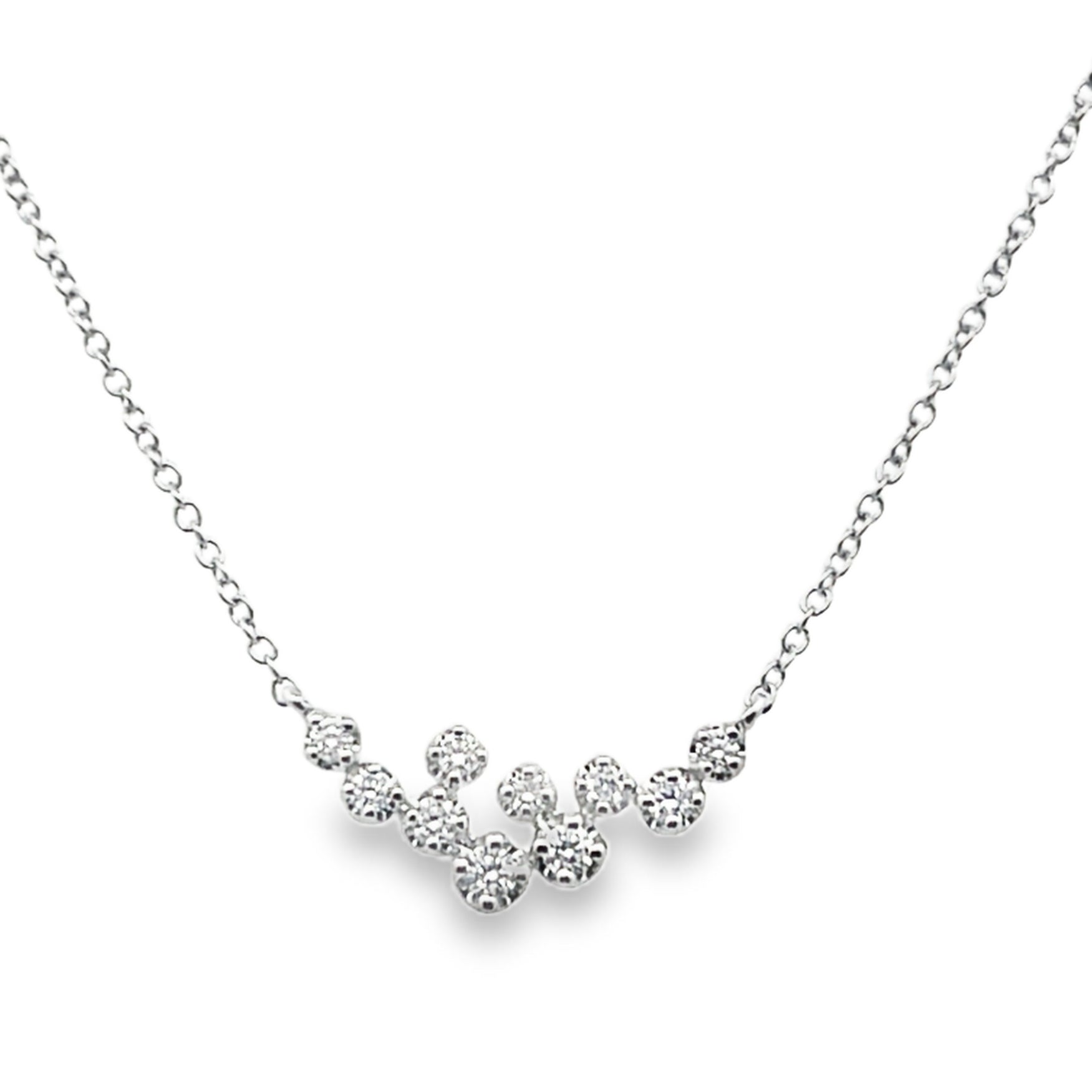 14W .12ctw Round Diamond Sprinkle Necklace