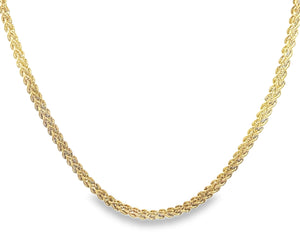 14Y 6.7mm 3 Row Woven Rope Necklace 17"