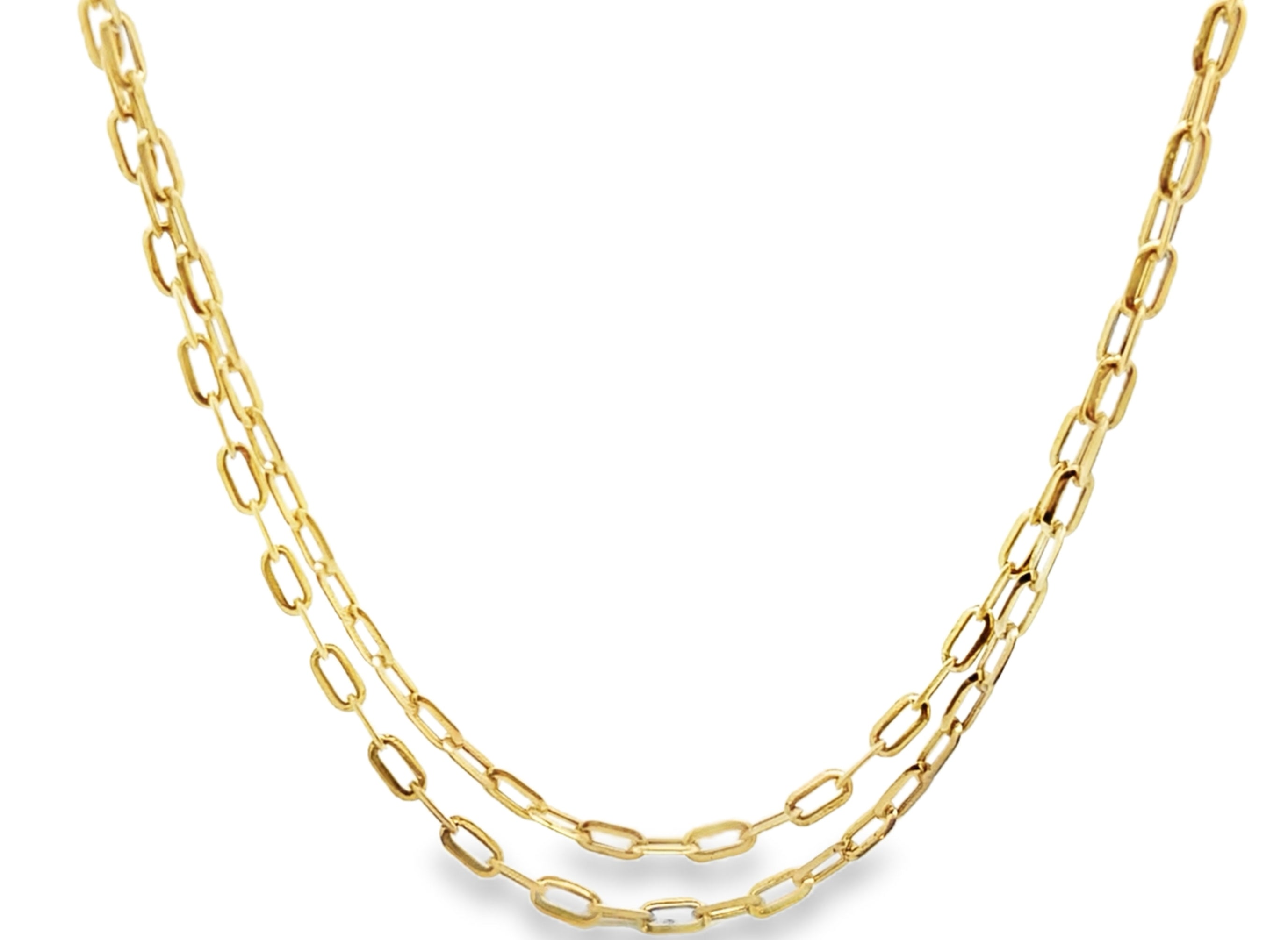14Y Tapered Paperclip Link Necklace with 4.6 x 9.8mm Links 33"