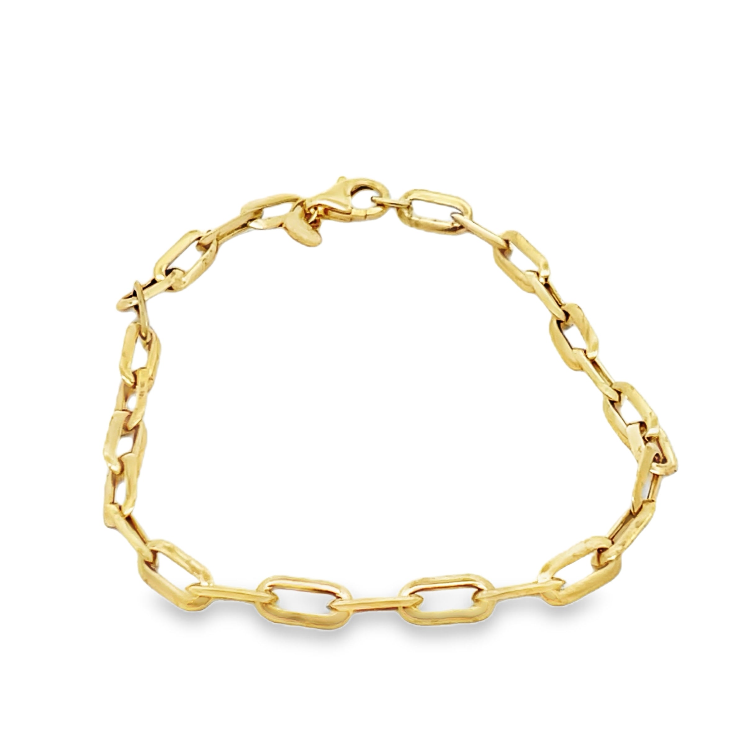 14Y Tapered Paperclip Link Bracelet with 4.6 x 9.8mm Links 7.75"