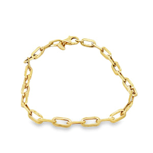 14Y Tapered Paperclip Link Bracelet with 4.6 x 9.8mm Links 7.75"
