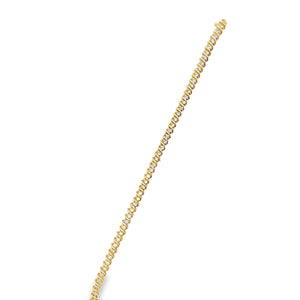 14Y Swirled Round Diamond Tennis Bracelet with Figure-8 Safety Latch 7.25"