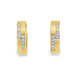 14Y 5mm 3/4" Shiny Diamond Hoop Earrings