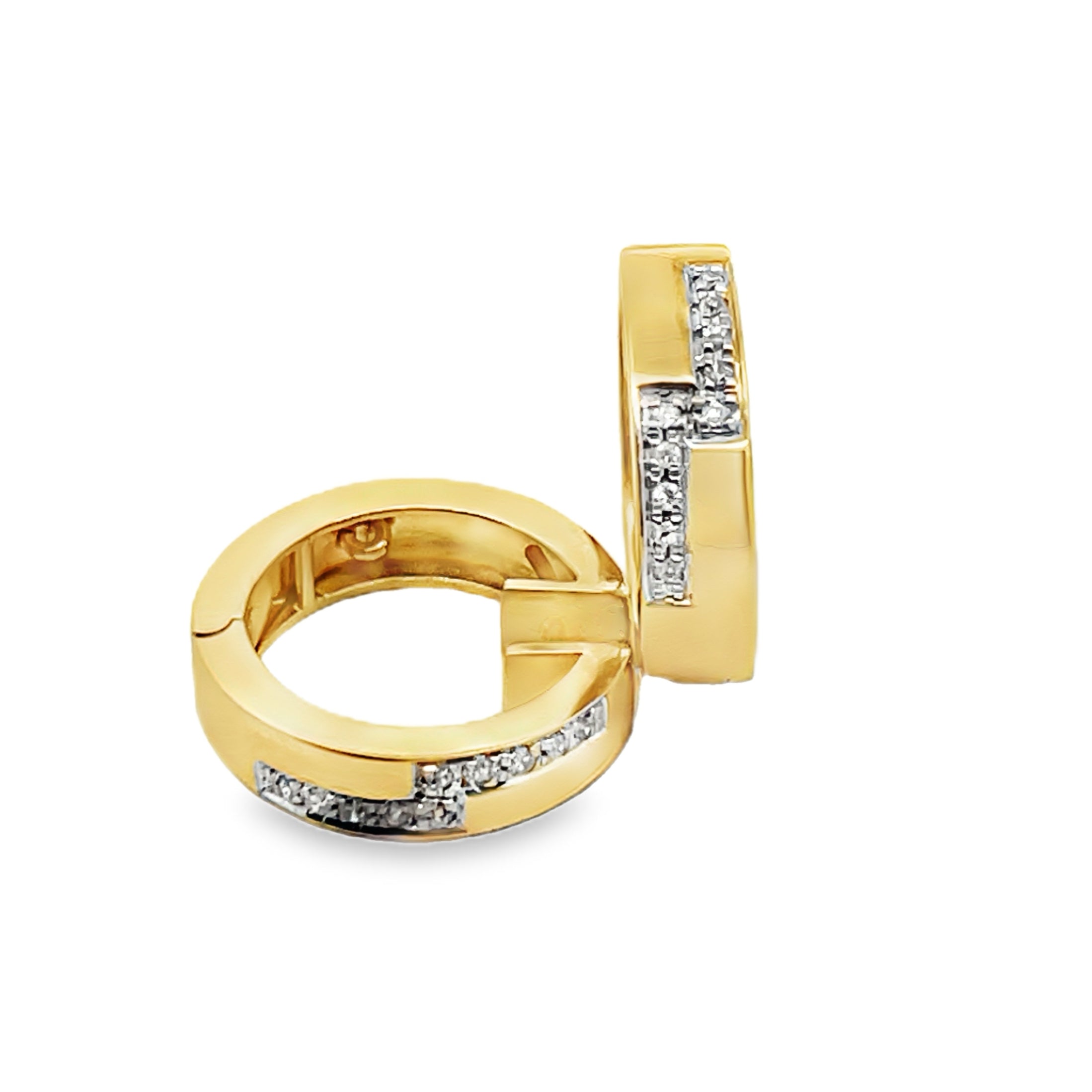 14Y 5mm 3/4" Shiny Diamond Hoop Earrings