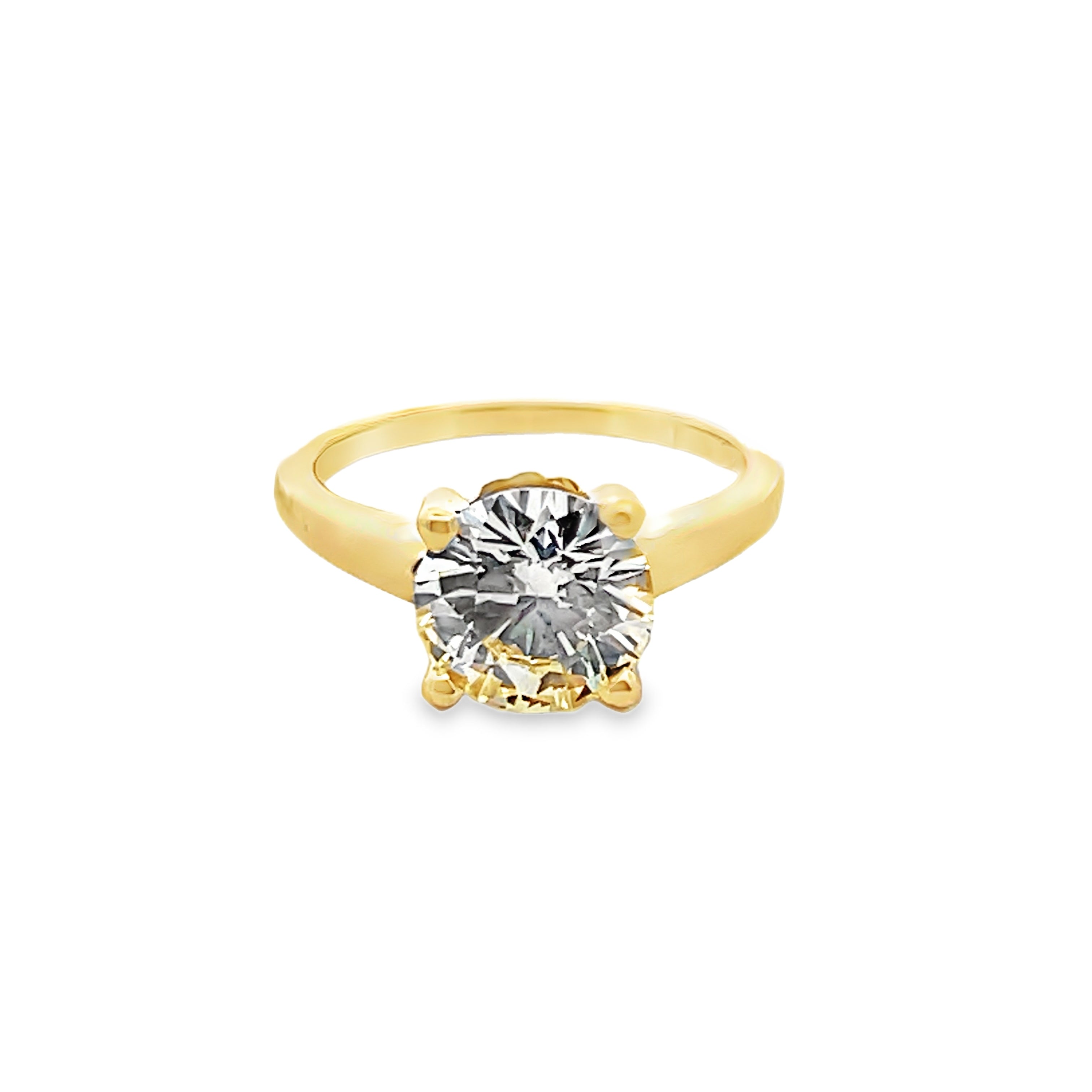 14Y 8.4mm Round Diamond Solitaire Engagement Ring L/VS1 2.15cts sz 6