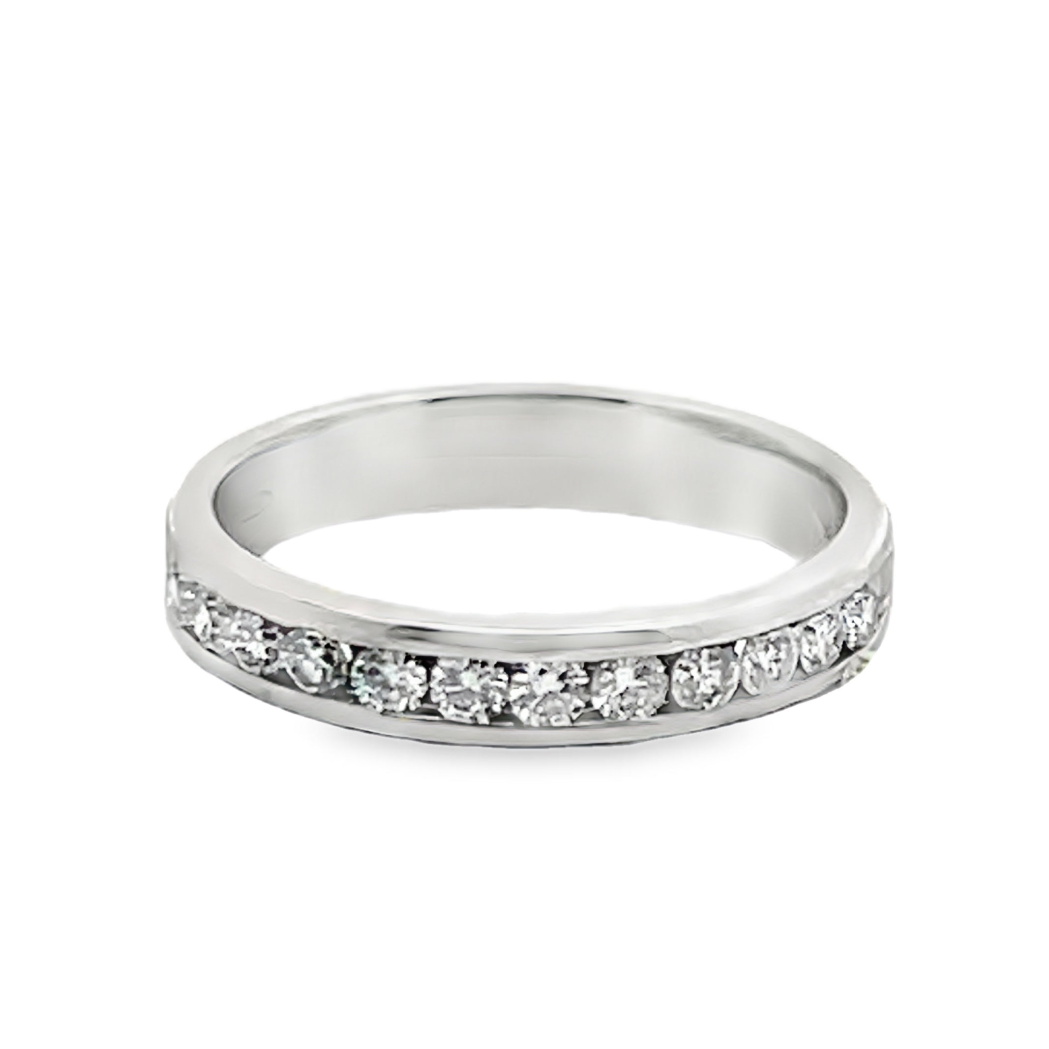 14W 12-Round Diamond Channel Set Band sz 7