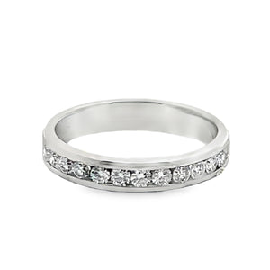 14W 12-Round Diamond Channel Set Band sz 7