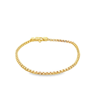 14Y 7" 2mm Round Box Bracelet