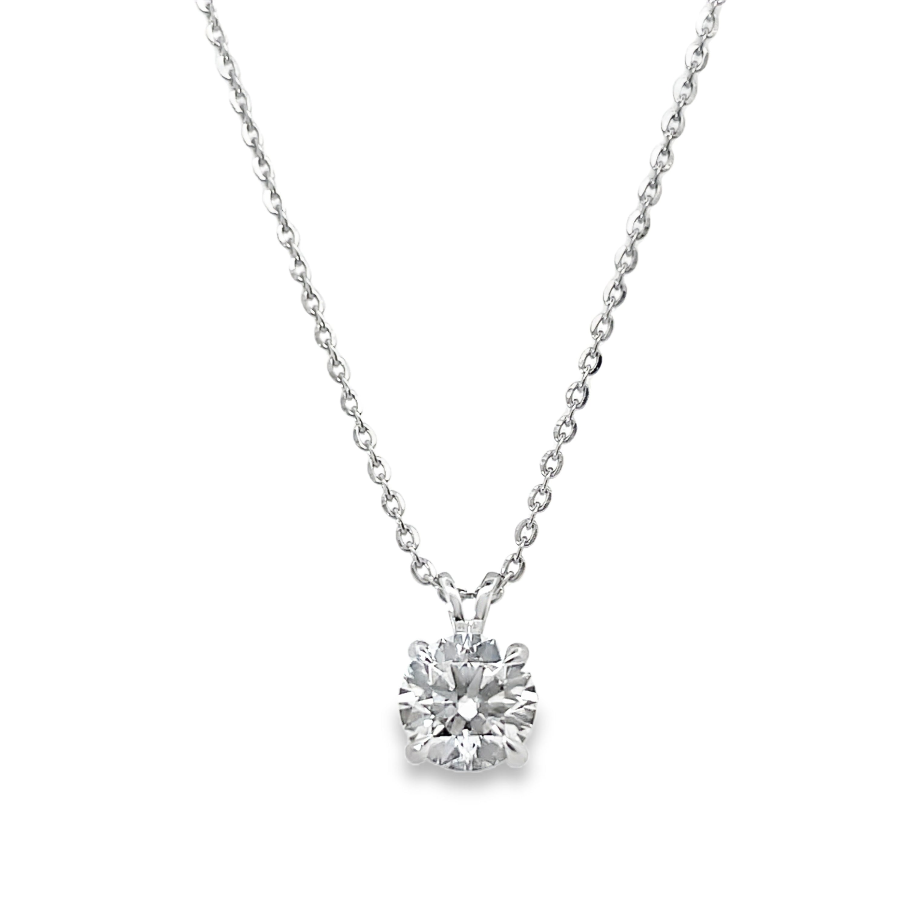 14W 7.6mm Round Basket Set Lab Grown Diamond Pendant 1.70ct