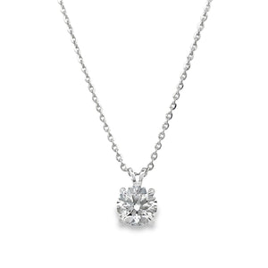 14W 7.6mm Round Basket Set Lab Grown Diamond Pendant 1.70ct