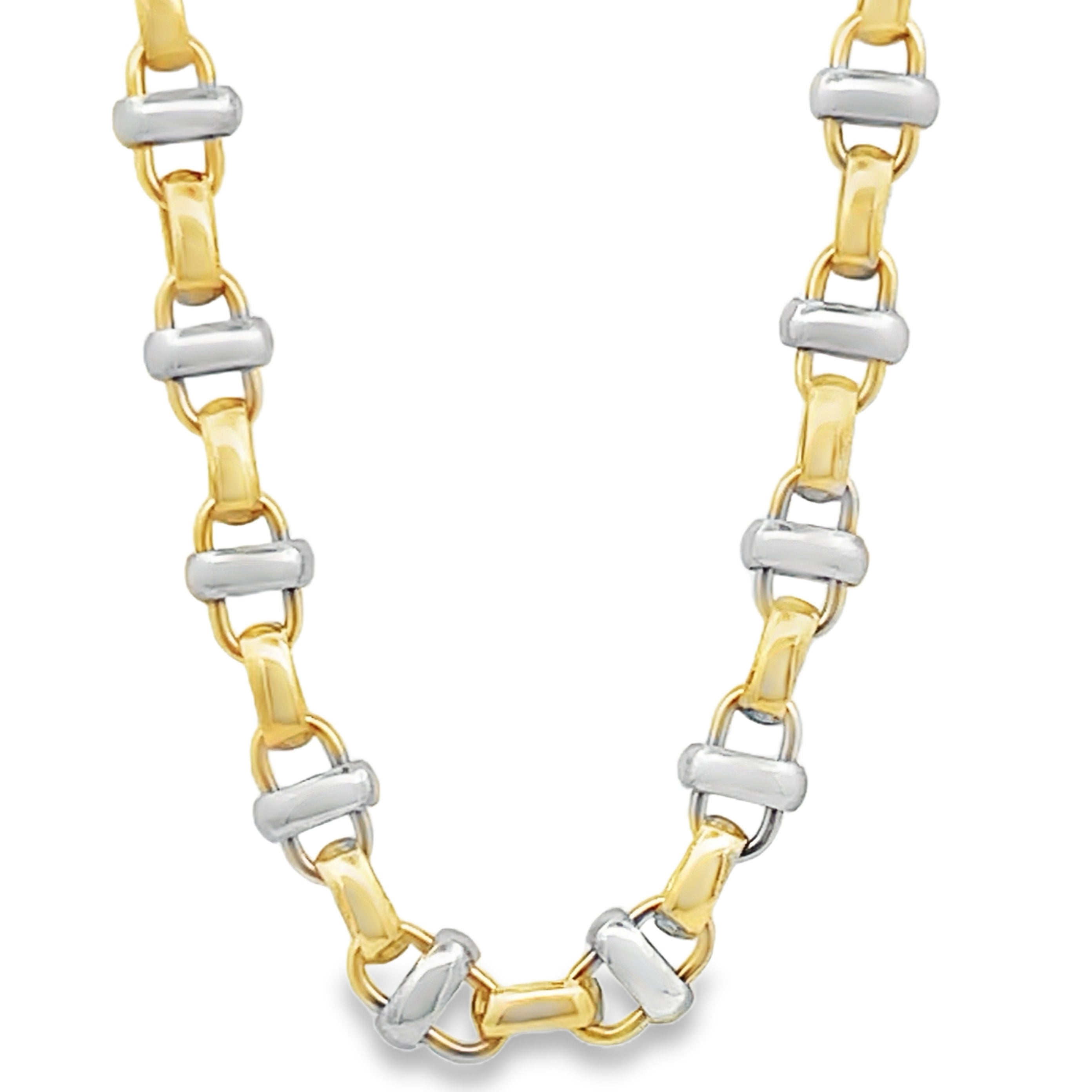 18Y/Platinum 17" Oval Rolo Link Necklace