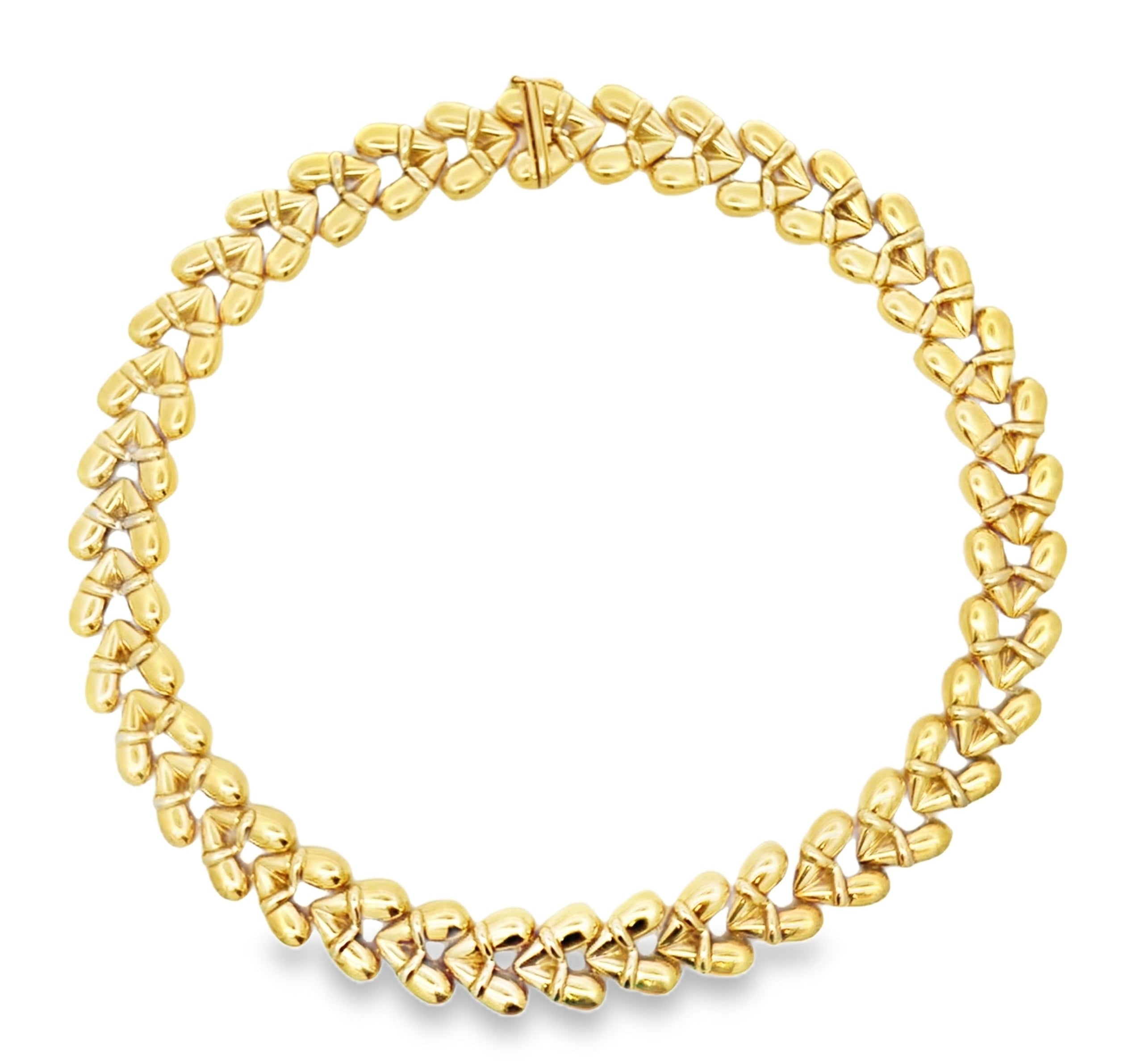 18TT 18" 1/2" Puffy V Style Necklace 57dwts