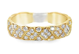 14Y Quilted Style 3/4 Diamond Eternity Band sz 6.5