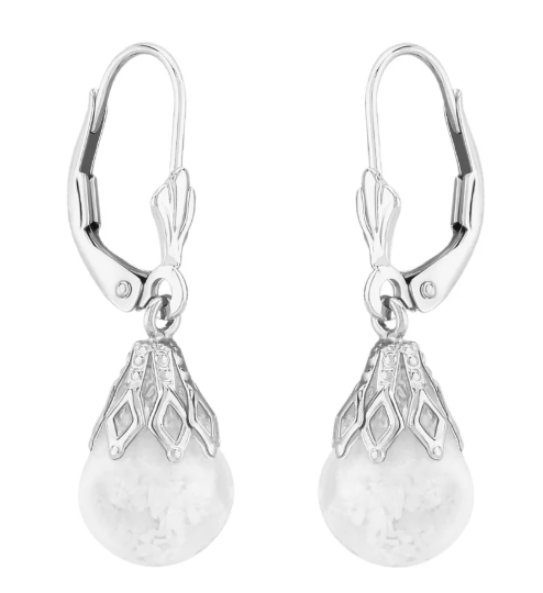 14W 8mm Floating Opal Leverback Dangle Earrings