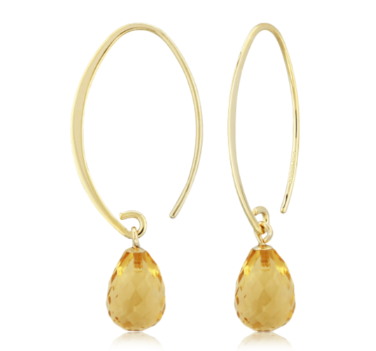 14Y Citrine Briolette Earrings