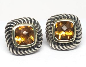 14Y Sterling Silver David Yurman Citrine Albion Earrings