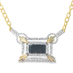 18TT JA Custom Diamond and Black Onyx Necklace