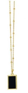 14Y Onyx Geometric Rectangle Necklace 18"