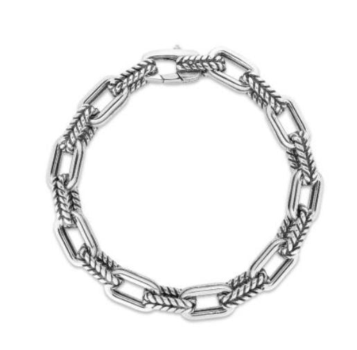 Sterling Silver 8.75" Double Cable Link Paperclip bracelet with lobster clasp