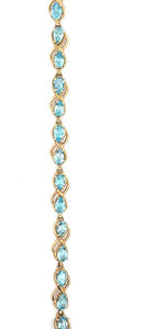 14Y Blue Topaz Infinity Link Bracelet