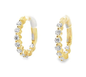 14Y Round In and Out Diamond Hoops