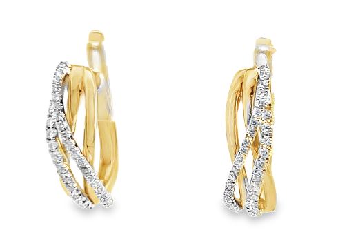 14TT Overlapping Twisted Diamond Hoops