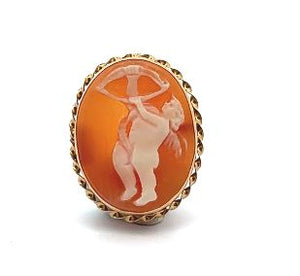 14Y 1" Oval Cameo Pin