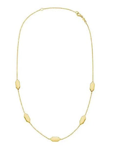 14Y Elongated Hexagon Link 18" Necklace with Pear Shaped Lobster