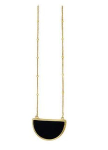 14Y Gold Geometric Black Onyx 18" Necklace with Spring Ring