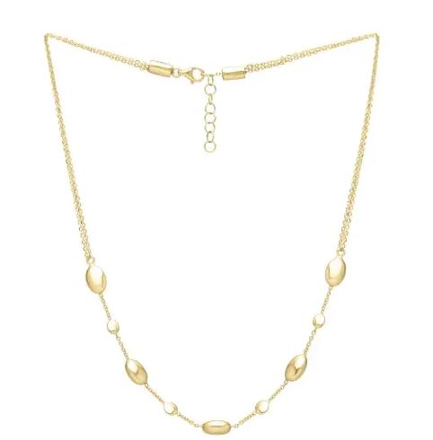 14Y Adjustable Puff Pebble 16.5"-28" Necklace with Lobster Clasp