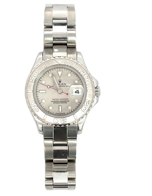 Ladies Sterling Silver Rolex Watch-Master with Platinum Bezel 29mm